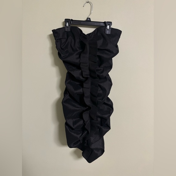 Calvin Klein Black Size 8 Ruched Strapless Mini Dress New Medium - Picture 1 of 6